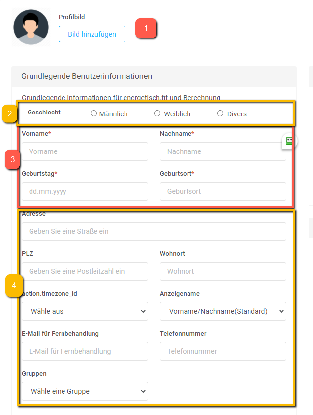 Own illustration - Basic user information